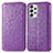 Leather Case Stands Fashionable Pattern Flip Cover Holder S01D for Samsung Galaxy A53 5G Purple