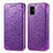 Leather Case Stands Fashionable Pattern Flip Cover Holder S01D for Samsung Galaxy A71 4G A715 Purple