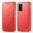 Leather Case Stands Fashionable Pattern Flip Cover Holder S01D for Samsung Galaxy A72 5G Red