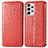 Leather Case Stands Fashionable Pattern Flip Cover Holder S01D for Samsung Galaxy A73 5G Red