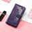 Leather Case Stands Fashionable Pattern Flip Cover Holder S01D for Samsung Galaxy F13 4G Purple