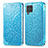 Leather Case Stands Fashionable Pattern Flip Cover Holder S01D for Samsung Galaxy F62 5G Blue