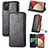 Leather Case Stands Fashionable Pattern Flip Cover Holder S01D for Samsung Galaxy M02s