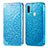 Leather Case Stands Fashionable Pattern Flip Cover Holder S01D for Samsung Galaxy M11 Blue