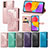 Leather Case Stands Fashionable Pattern Flip Cover Holder S01D for Samsung Galaxy M13 4G