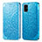 Leather Case Stands Fashionable Pattern Flip Cover Holder S01D for Samsung Galaxy M40S Blue