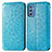 Leather Case Stands Fashionable Pattern Flip Cover Holder S01D for Samsung Galaxy M52 5G Blue