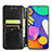 Leather Case Stands Fashionable Pattern Flip Cover Holder S01D for Samsung Galaxy M62 4G