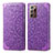 Leather Case Stands Fashionable Pattern Flip Cover Holder S01D for Samsung Galaxy Note 20 Ultra 5G Purple