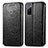 Leather Case Stands Fashionable Pattern Flip Cover Holder S01D for Samsung Galaxy S20 FE (2022) 5G Black