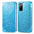 Leather Case Stands Fashionable Pattern Flip Cover Holder S01D for Samsung Galaxy S20 FE (2022) 5G Blue