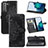 Leather Case Stands Fashionable Pattern Flip Cover Holder S01D for Samsung Galaxy S22 Plus 5G