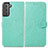 Leather Case Stands Fashionable Pattern Flip Cover Holder S01D for Samsung Galaxy S24 Plus 5G Green