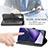 Leather Case Stands Fashionable Pattern Flip Cover Holder S01D for Samsung Galaxy S24 Ultra 5G