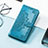 Leather Case Stands Fashionable Pattern Flip Cover Holder S01D for Samsung Galaxy XCover 6 Pro 5G Blue