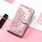 Leather Case Stands Fashionable Pattern Flip Cover Holder S01D for Samsung Galaxy XCover 6 Pro 5G Rose Gold