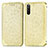 Leather Case Stands Fashionable Pattern Flip Cover Holder S01D for Sony Xperia 10 III SO-52B Gold