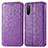 Leather Case Stands Fashionable Pattern Flip Cover Holder S01D for Sony Xperia 10 III SOG04 Purple