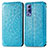 Leather Case Stands Fashionable Pattern Flip Cover Holder S01D for Vivo iQOO Z3 5G Blue