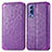 Leather Case Stands Fashionable Pattern Flip Cover Holder S01D for Vivo iQOO Z3 5G Purple