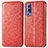 Leather Case Stands Fashionable Pattern Flip Cover Holder S01D for Vivo iQOO Z3 5G Red