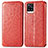 Leather Case Stands Fashionable Pattern Flip Cover Holder S01D for Vivo V20 (2021) Red