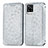 Leather Case Stands Fashionable Pattern Flip Cover Holder S01D for Vivo V20 (2021) Silver