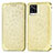 Leather Case Stands Fashionable Pattern Flip Cover Holder S01D for Vivo V20 Gold