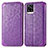Leather Case Stands Fashionable Pattern Flip Cover Holder S01D for Vivo V20 Purple