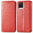 Leather Case Stands Fashionable Pattern Flip Cover Holder S01D for Vivo V20 Red