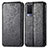 Leather Case Stands Fashionable Pattern Flip Cover Holder S01D for Vivo V21e 5G Black