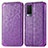 Leather Case Stands Fashionable Pattern Flip Cover Holder S01D for Vivo V21e 5G Purple