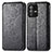 Leather Case Stands Fashionable Pattern Flip Cover Holder S01D for Vivo V23 5G Black