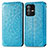 Leather Case Stands Fashionable Pattern Flip Cover Holder S01D for Vivo V23 5G Blue