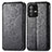 Leather Case Stands Fashionable Pattern Flip Cover Holder S01D for Vivo V23 Pro 5G Black
