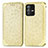 Leather Case Stands Fashionable Pattern Flip Cover Holder S01D for Vivo V23 Pro 5G Gold