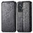 Leather Case Stands Fashionable Pattern Flip Cover Holder S01D for Vivo X70 5G Black