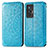 Leather Case Stands Fashionable Pattern Flip Cover Holder S01D for Vivo X70 5G Blue