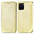 Leather Case Stands Fashionable Pattern Flip Cover Holder S01D for Vivo Y01 Gold