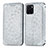 Leather Case Stands Fashionable Pattern Flip Cover Holder S01D for Vivo Y15C Silver