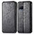 Leather Case Stands Fashionable Pattern Flip Cover Holder S01D for Vivo Y21e Black