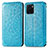 Leather Case Stands Fashionable Pattern Flip Cover Holder S01D for Vivo Y32t Blue