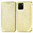 Leather Case Stands Fashionable Pattern Flip Cover Holder S01D for Vivo Y32t Gold