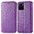 Leather Case Stands Fashionable Pattern Flip Cover Holder S01D for Vivo Y32t Purple