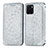 Leather Case Stands Fashionable Pattern Flip Cover Holder S01D for Vivo Y32t Silver