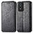 Leather Case Stands Fashionable Pattern Flip Cover Holder S01D for Vivo Y74s 5G Black