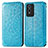 Leather Case Stands Fashionable Pattern Flip Cover Holder S01D for Vivo Y74s 5G Blue