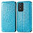 Leather Case Stands Fashionable Pattern Flip Cover Holder S01D for Vivo Y76s 5G Blue
