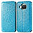 Leather Case Stands Fashionable Pattern Flip Cover Holder S01D for Xiaomi Mi 10i 5G Blue