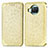 Leather Case Stands Fashionable Pattern Flip Cover Holder S01D for Xiaomi Mi 10i 5G Gold